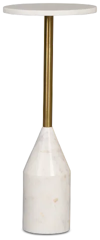 Neith White Stone Accent Table