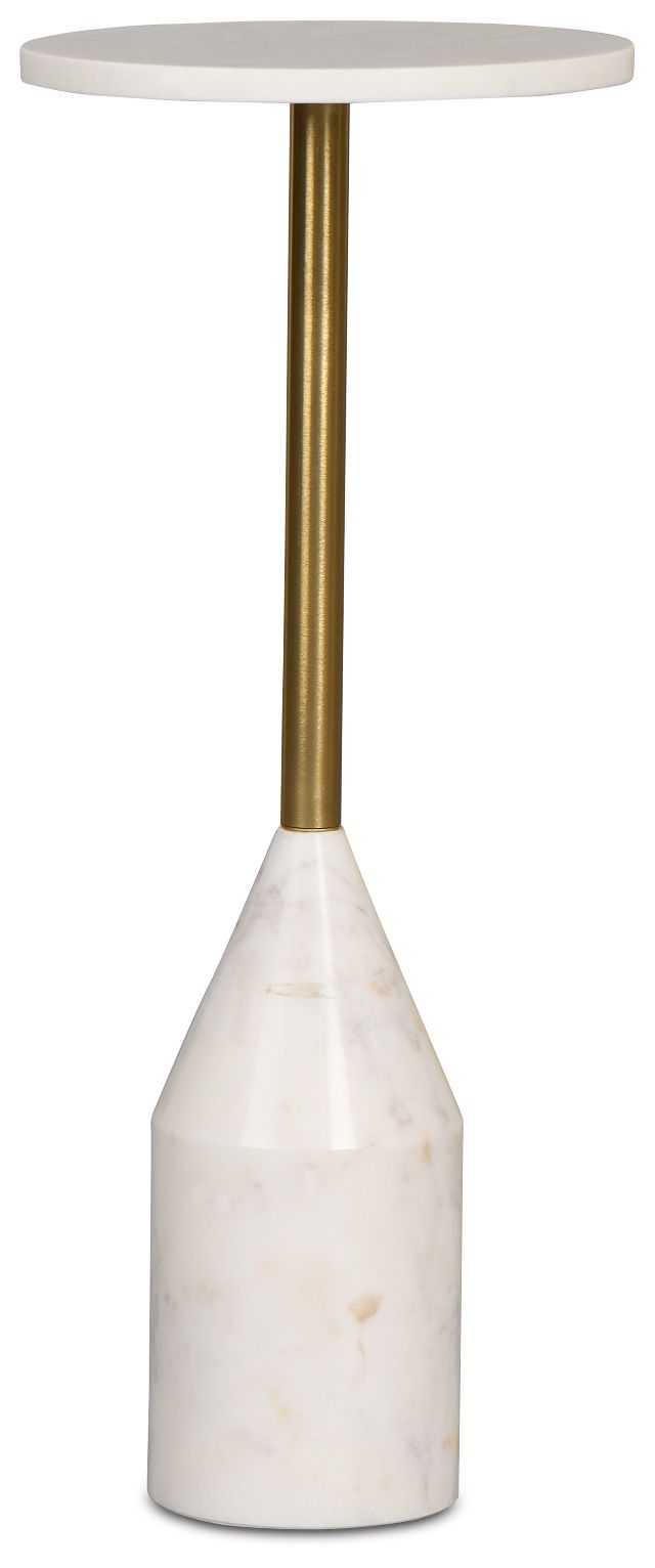 Neith White Stone Accent Table