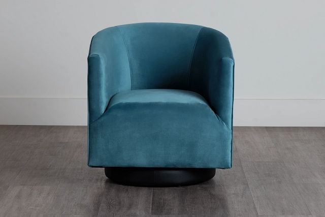 Charlotte Light Blue Velvet Swivel Accent Chair