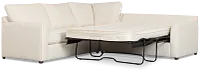 Tate Light Beige Fabric Medium 2-arm Right Facing Sleeper Sectional