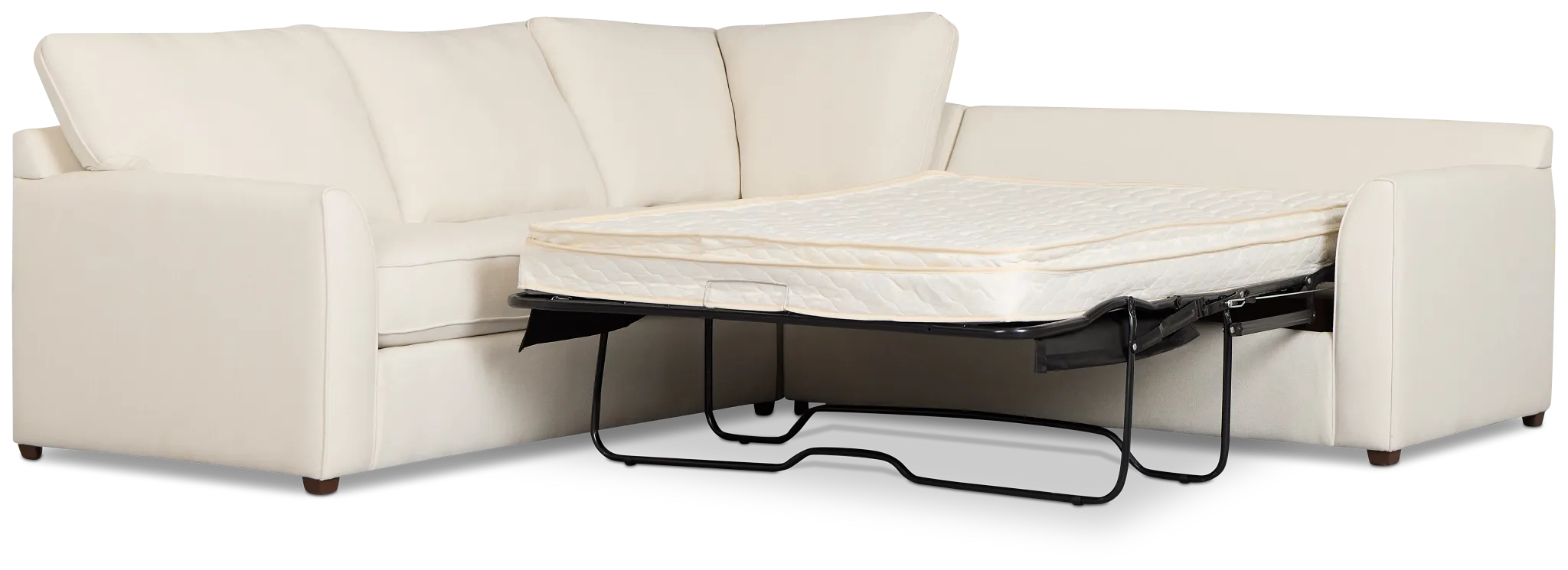 Tate Light Beige Fabric Medium 2-arm Right Facing Sleeper Sectional