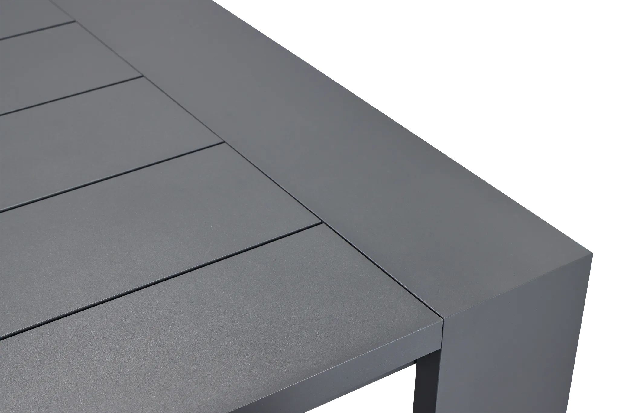 Linear Dark Gray 70" Aluminum Table & 4 Sling Side Chairs