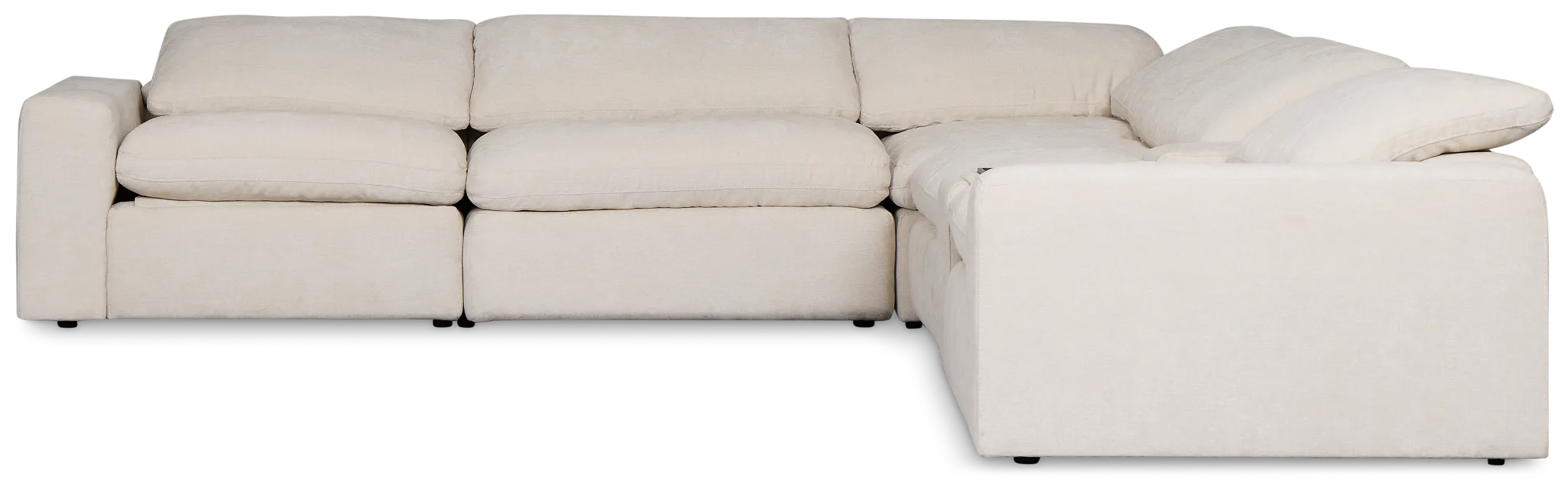Drift Light Beige Fabric Medium Dual Power 2-arm Reclining Sectional