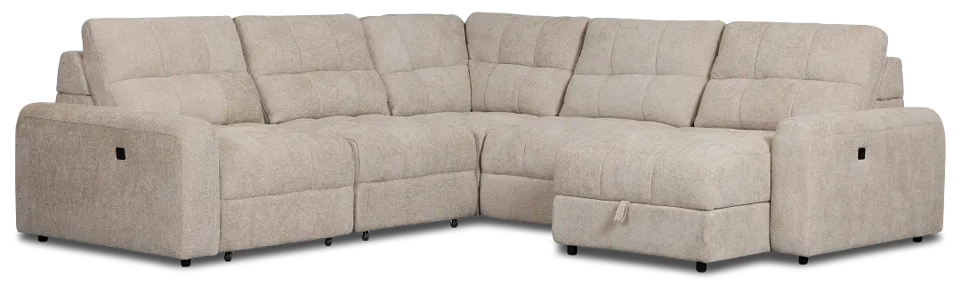 Hendrix Light Taupe Fabric Small Right Chaise Power Extension Sectional Hendrix Light Taupe Fabric Small Right Chaise Power Extension Sectional