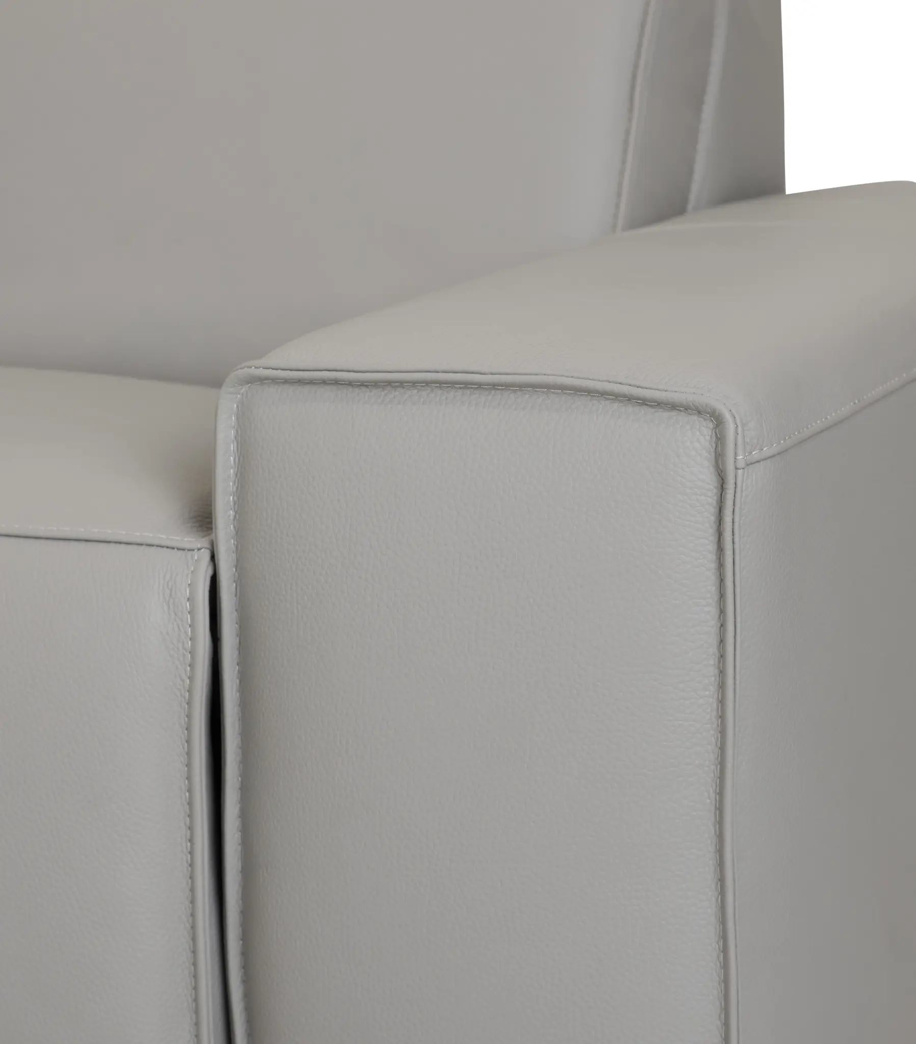 Carmelo Gray Leather Medium Triple Power 2-arm Sectional Carmelo Gray Leather Medium Triple Power 2-arm Sectional