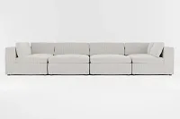 Destin Lucy Light Beige Fabric 8-piece Pit Sectional