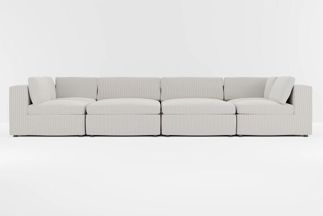 Destin Lucy Light Beige Fabric 8-piece Pit Sectional