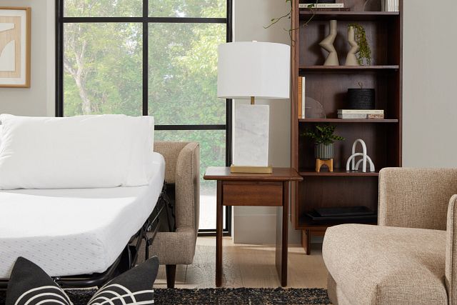 Esme Linen Marble Table Lamp