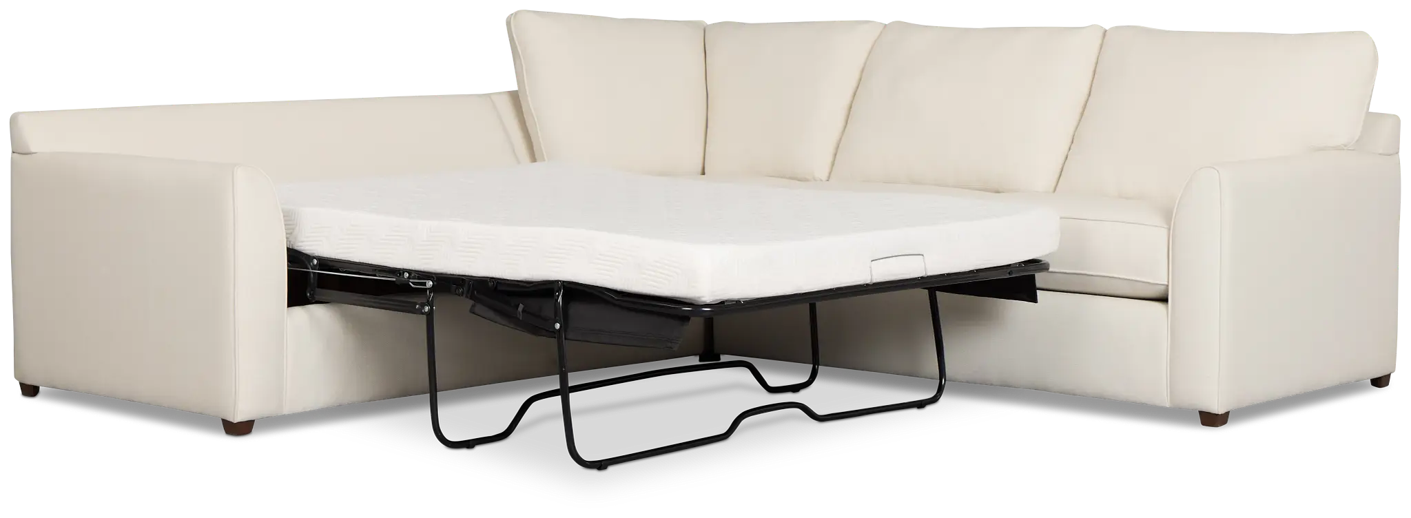 Tate Light Beige Fabric Medium 2-arm Left Cooling Memory Foam Sleeper Sect Tate Light Beige Fabric Medium 2-arm Left Cooling Memory Foam Sleeper Sect