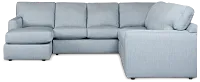 Rhodes Light Blue Fabric Large Left Chaise Sectional