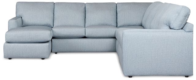 Rhodes Light Blue Fabric Large Left Chaise Sectional