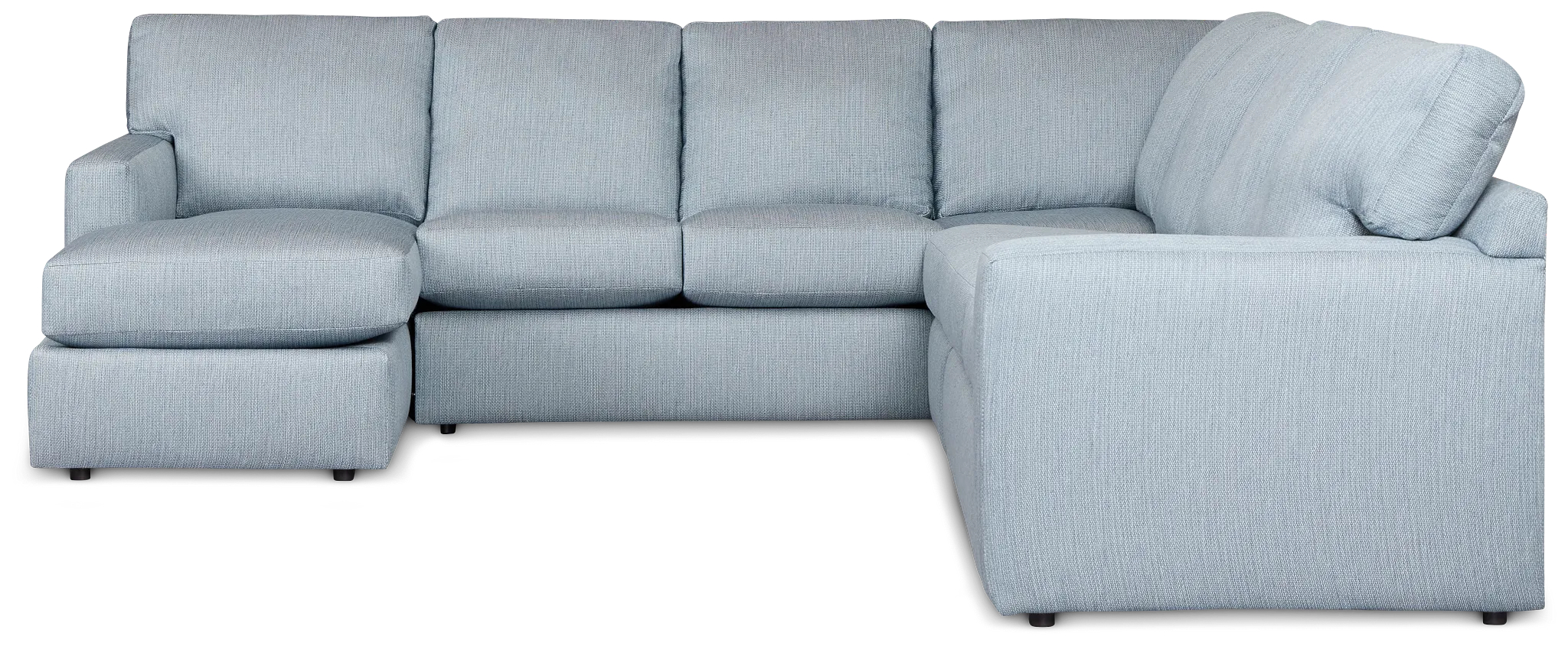 Rhodes Light Blue Fabric Large Left Chaise Sectional