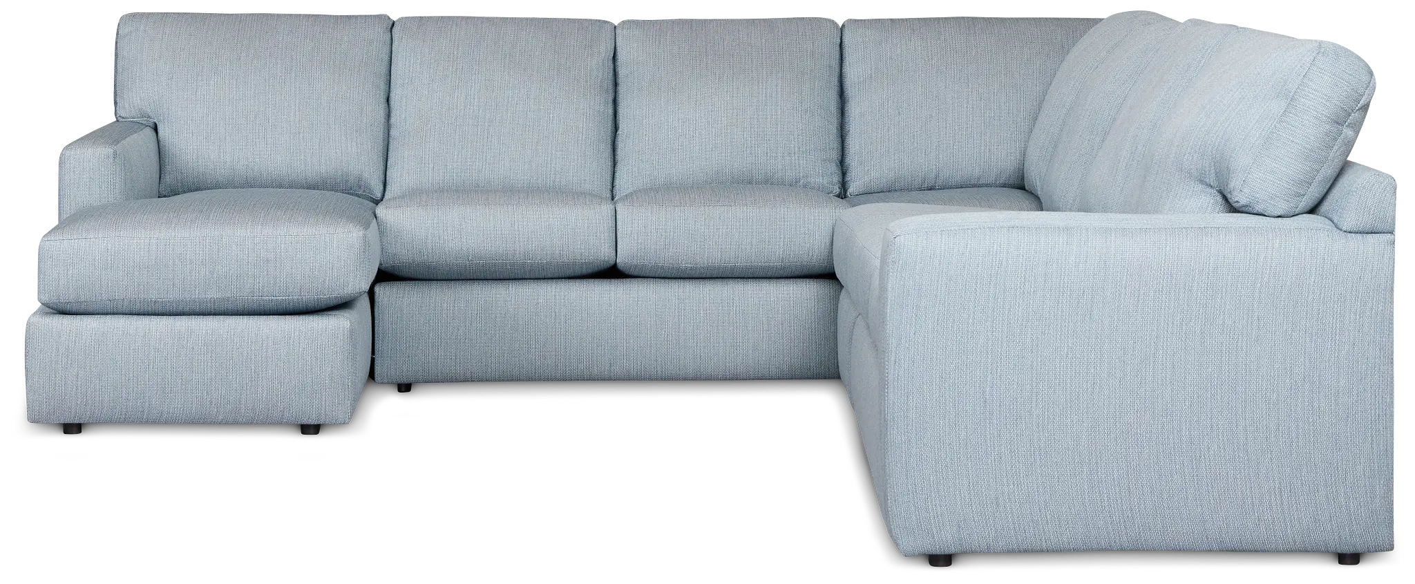 Rhodes Light Blue Fabric Large Left Chaise Sectional Rhodes Light Blue Fabric Large Left Chaise Sectional