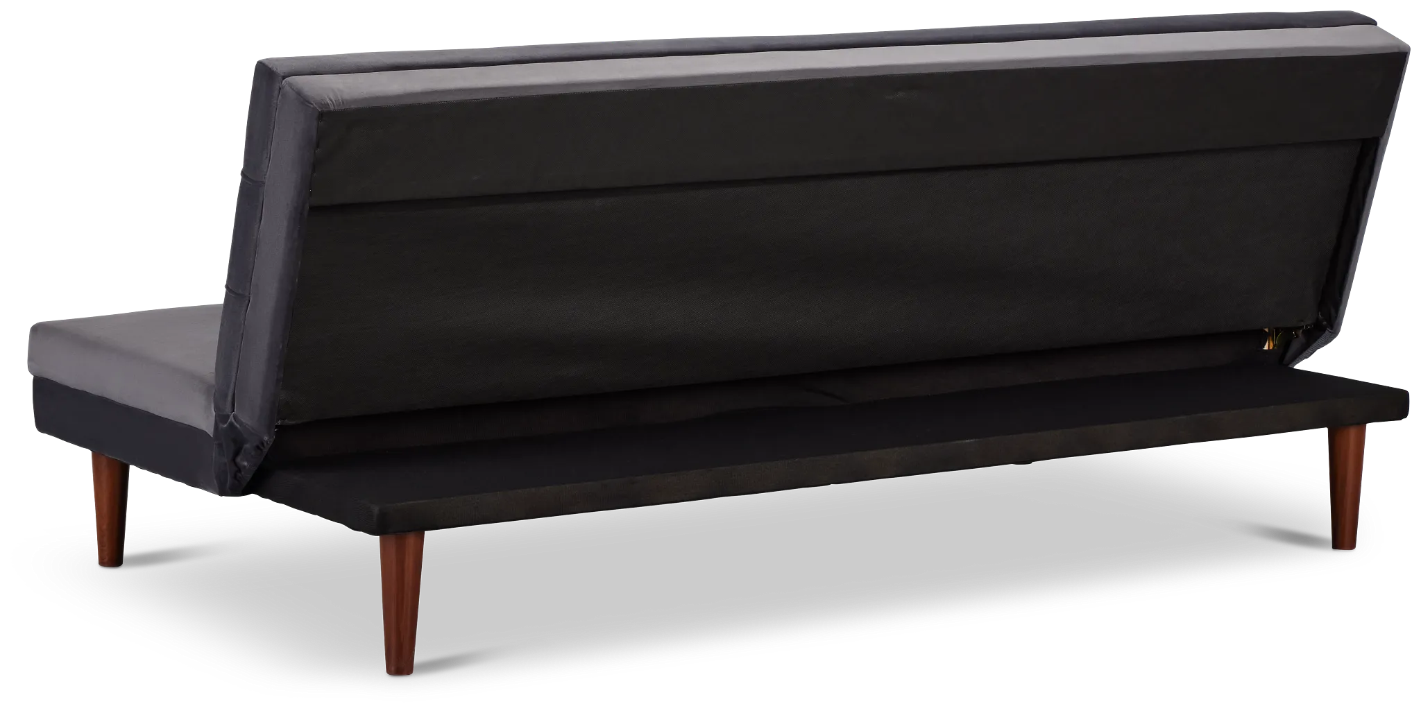 Ellie Dark Gray Velvet Sofa Futon