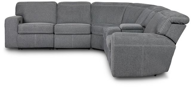 Callum Dark Gray Fabric Medium Dual Power 2-arm Reclining Sectional