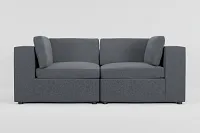Destin Elevation Gray Fabric 2-piece Modular Sofa