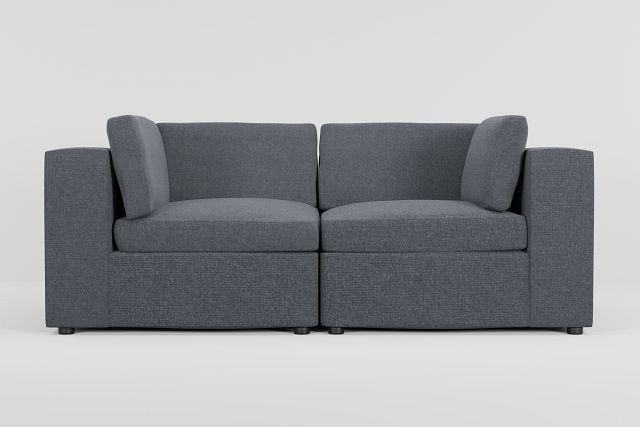 Destin Elevation Gray Fabric 2 Piece Modular Sofa