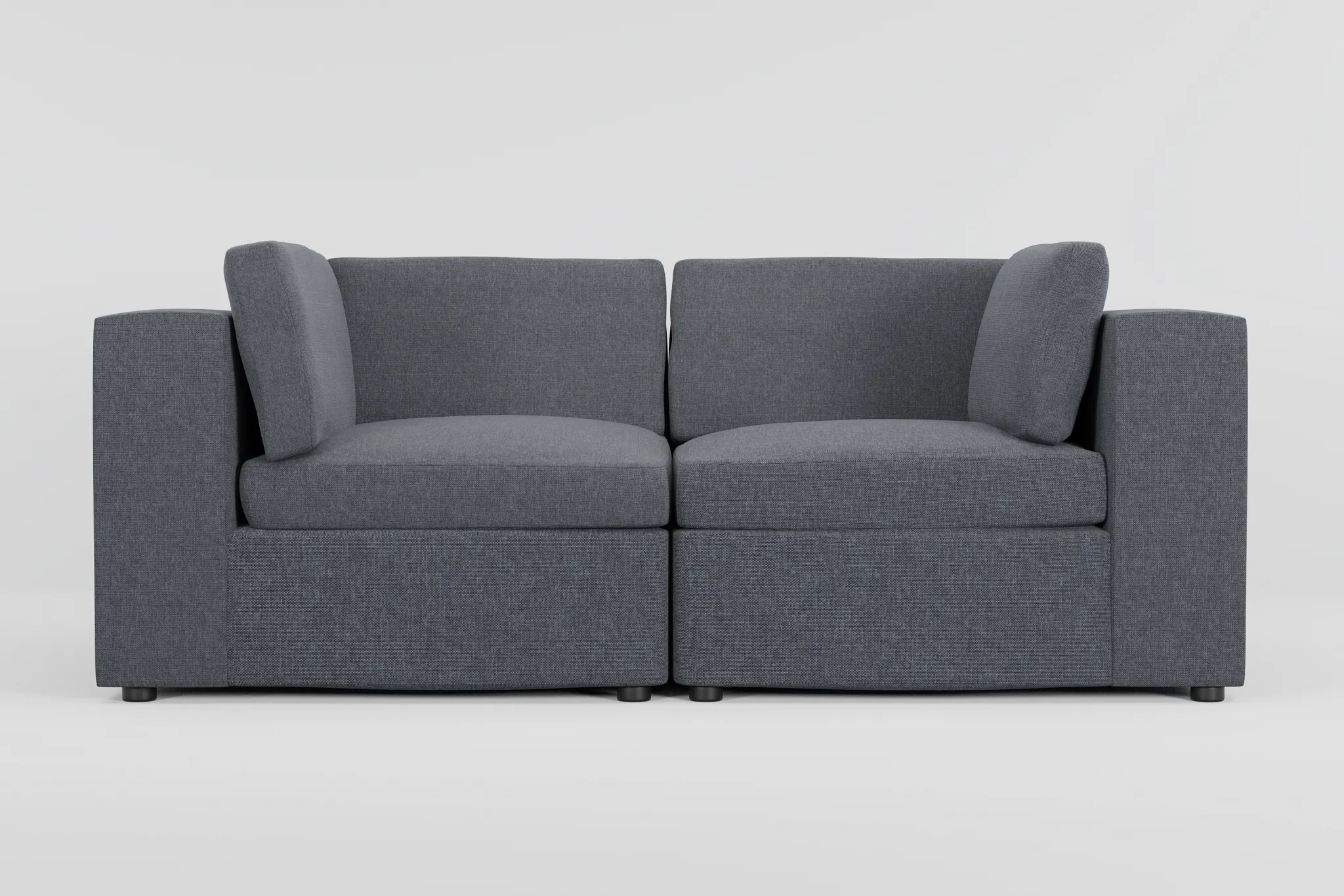 Destin Elevation Gray Fabric 2-piece Modular Sofa