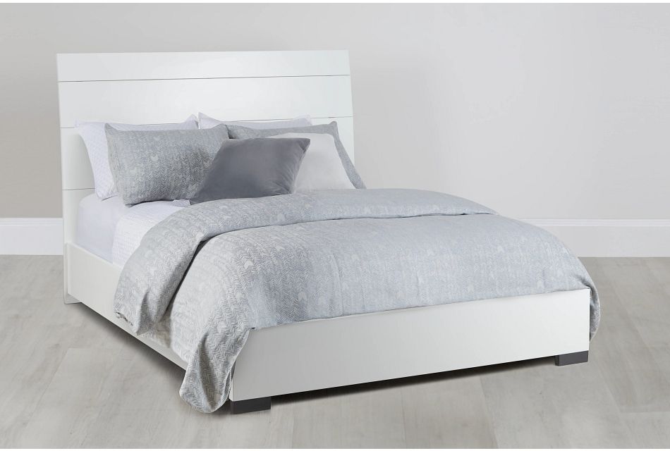 Oslo White Platform Bed