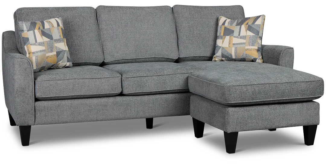 Cory Blue Fabric Chaise Sectional