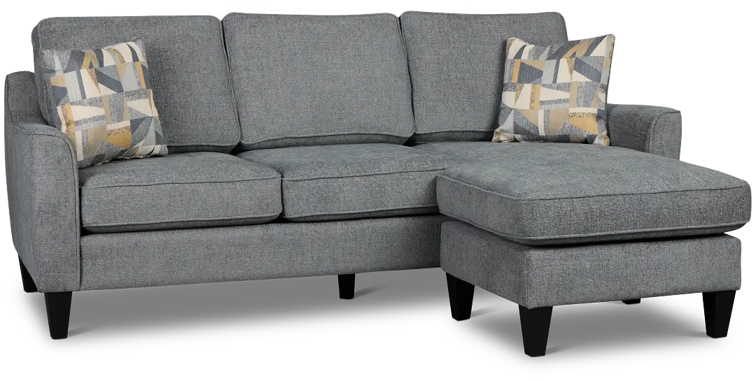 Cory Blue Fabric Chaise Sectional Cory Blue Fabric Chaise Sectional