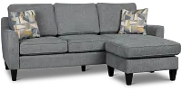 Cory Blue Fabric Chaise Sectional