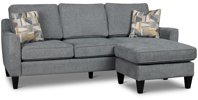 Cory Blue Fabric Chaise Sectional