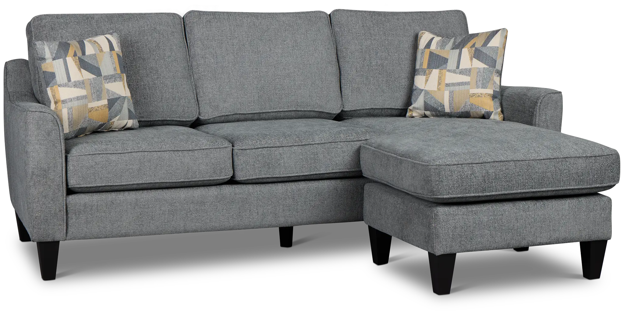 Cory Blue Fabric Chaise Sectional Cory Blue Fabric Chaise Sectional