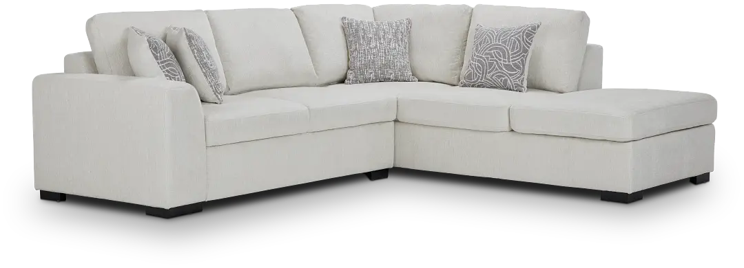 Blakely White Fabric Small Right Bumper Sectional Blakely White Fabric Small Right Bumper Sectional