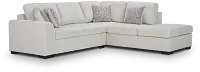Blakely White Fabric Small Right Bumper Sectional