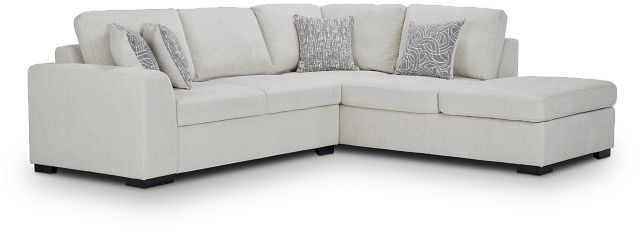 Blakely White Fabric Small Right Bumper Sectional