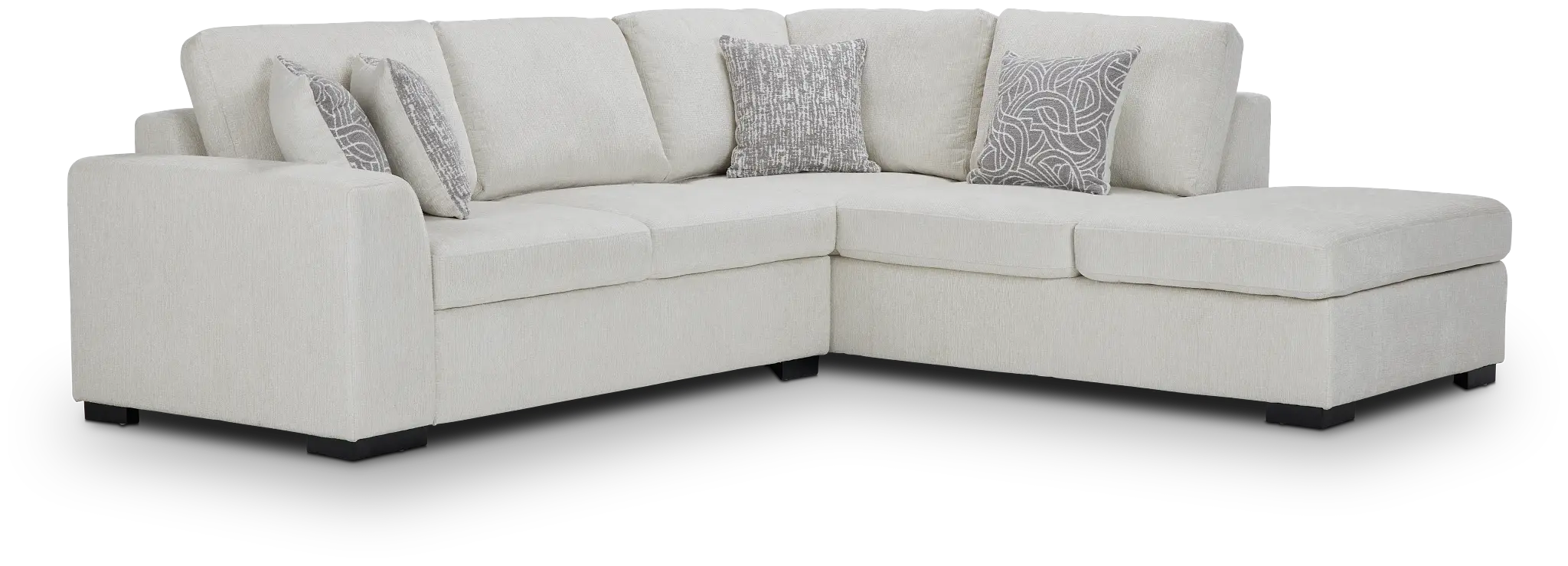 Blakely White Fabric Small Right Bumper Sectional Blakely White Fabric Small Right Bumper Sectional