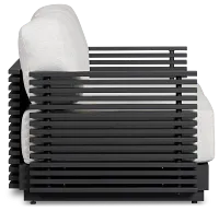 Monterey Black Aluminum Loveseat With Light Gray Cushions