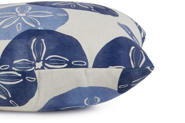 Sand Dollar Blue Fabric 18" Accent Pillow