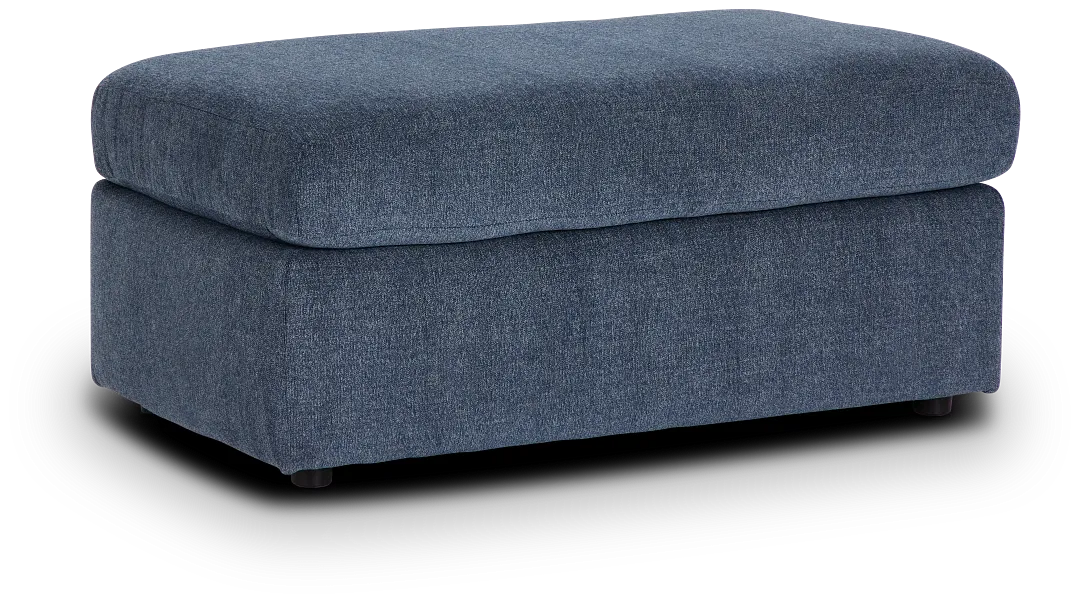 Noah Blue Fabric Ottoman