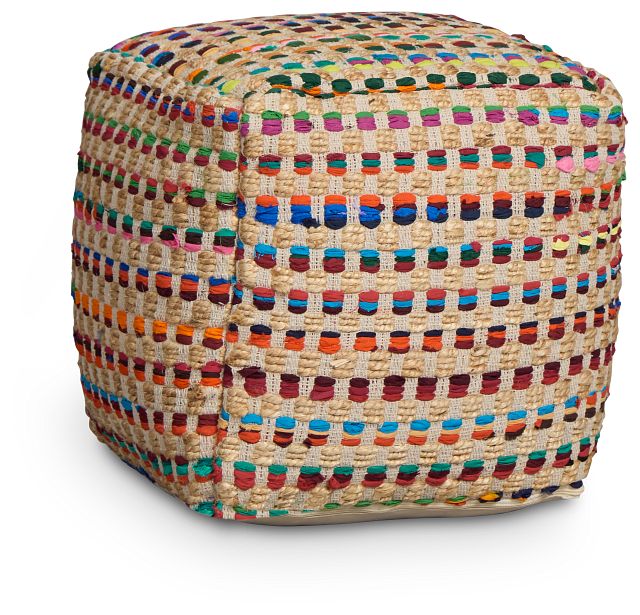 Poppy Multicolored Accent Pouf