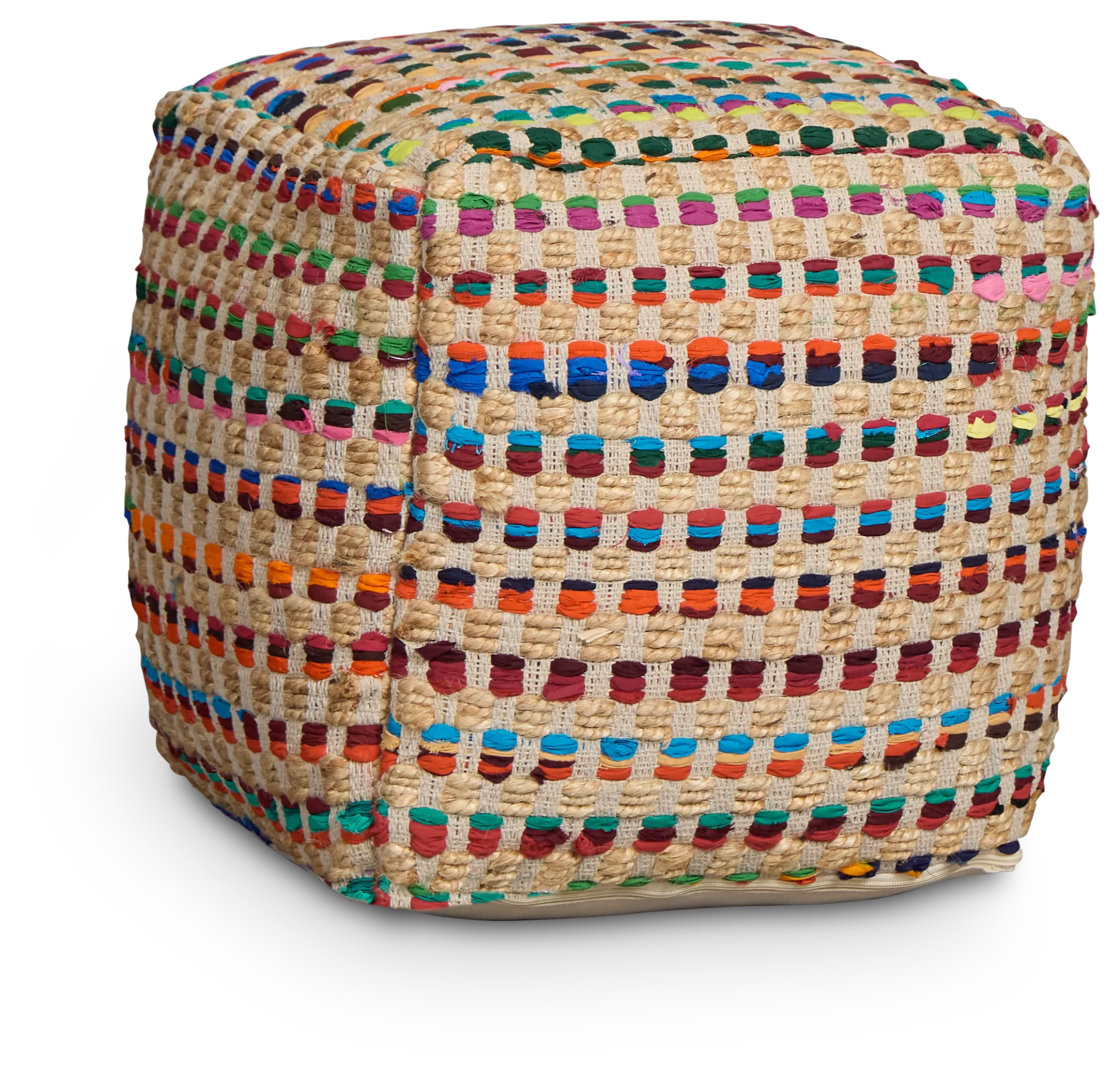 Poppy Multicolored Accent Pouf