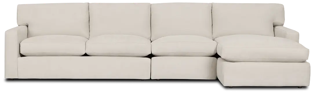 Hudson Beige Fabric Small Right Chaise Sectional Hudson Beige Fabric Small Right Chaise Sectional