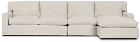 Hudson Beige Fabric Small Right Chaise Sectional