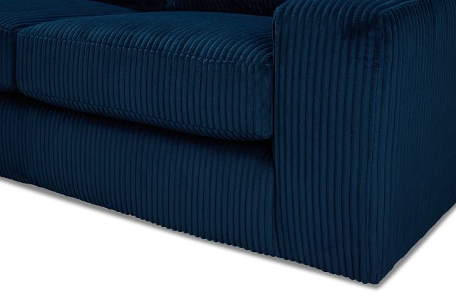 Charlie Dark Blue Fabric Medium Left Chaise Sectional