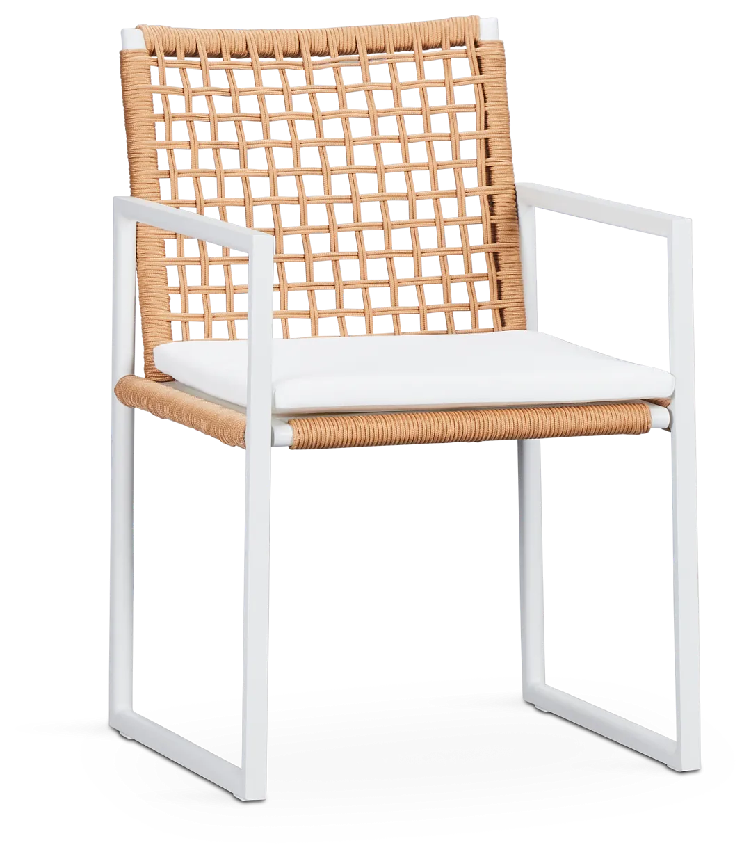 Sunrise White Aluminum Arm Chair