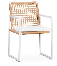 Sunrise White Aluminum Arm Chair