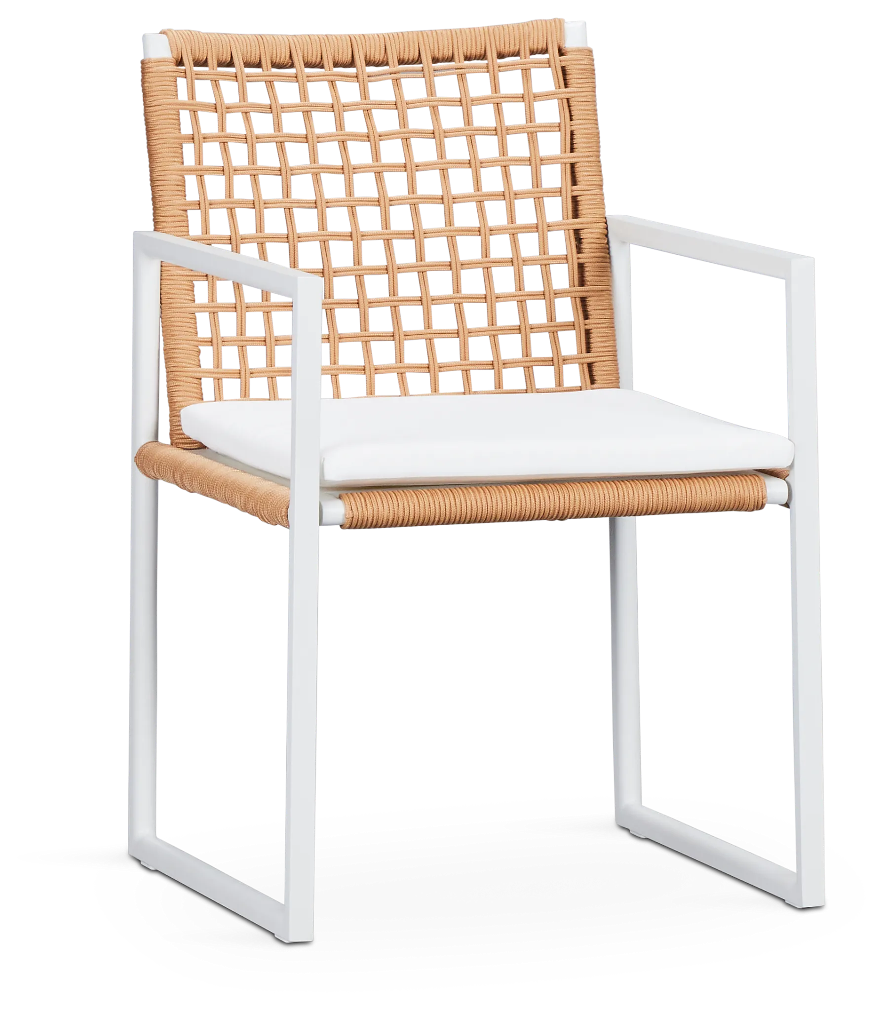 Sunrise White Aluminum Arm Chair