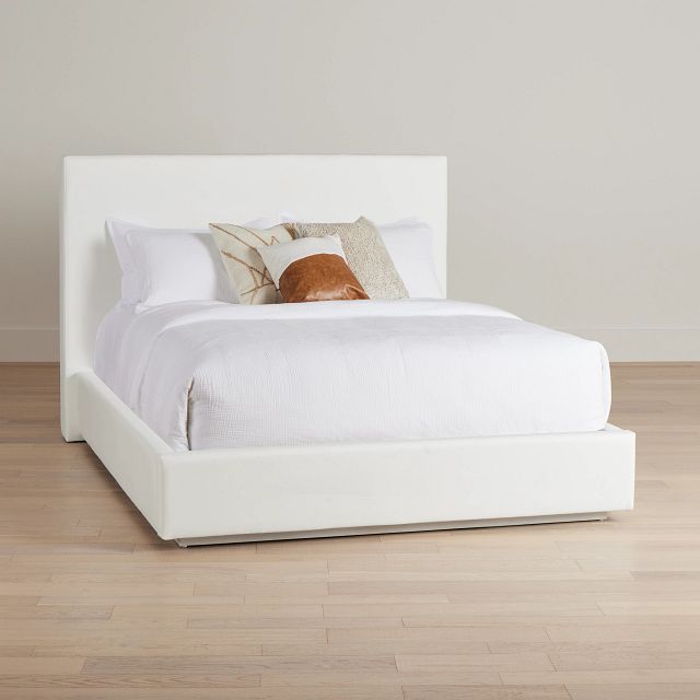 Haven White Uph Platform Bed