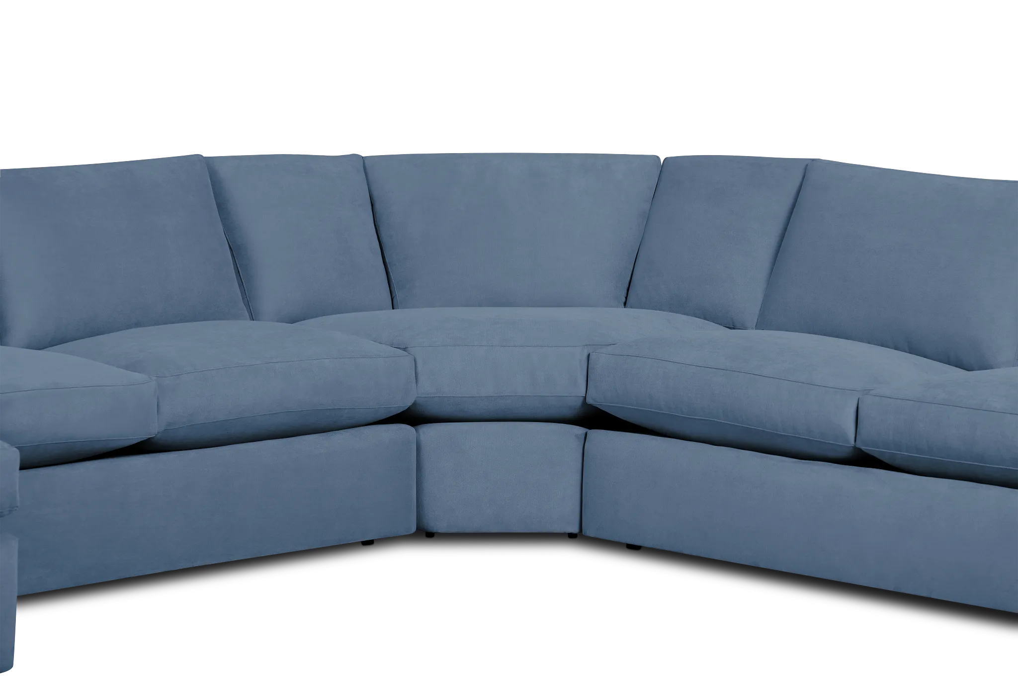 Hudson Blue Fabric Medium Left Chaise Wedge Sectional