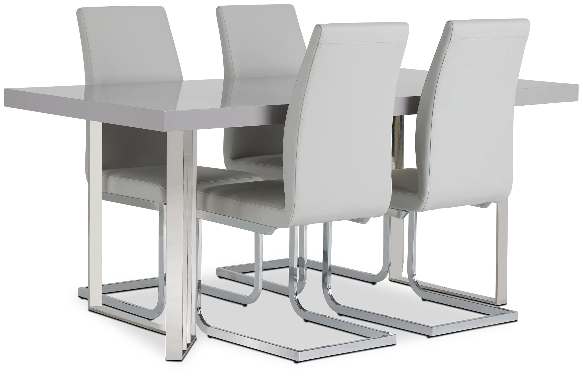 Axel Gray Table & 4 Upholstered Chairs