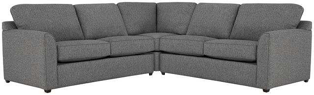 Asheville Gray Fabric Two-arm Left Innerspring Sleeper Sectional (2)