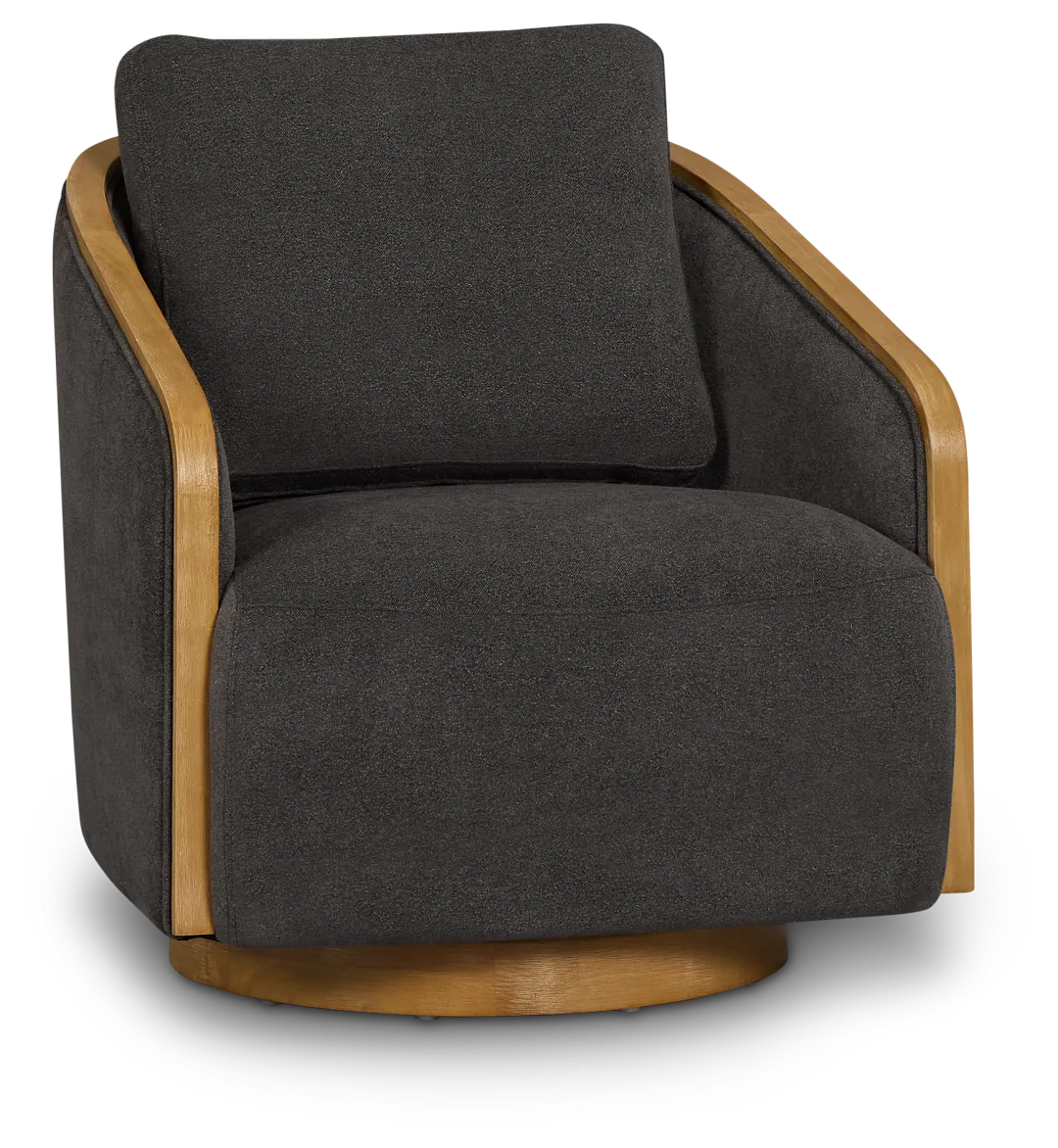 Campbell Dark Gray Fabric Swivel Accent Chair