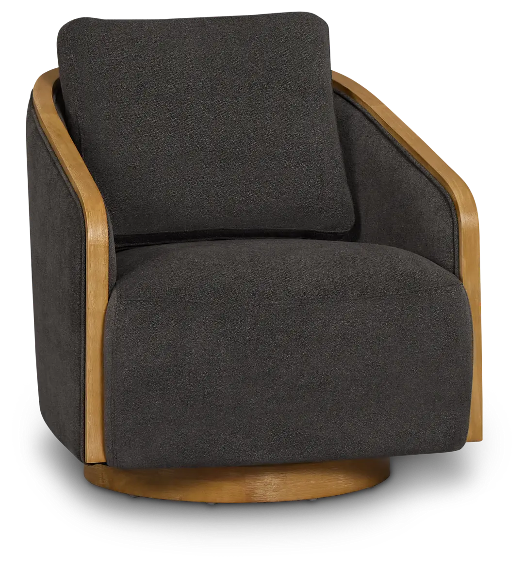Campbell Dark Gray Fabric Swivel Accent Chair Campbell Dark Gray Fabric Swivel Accent Chair