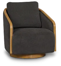Campbell Dark Gray Fabric Swivel Accent Chair